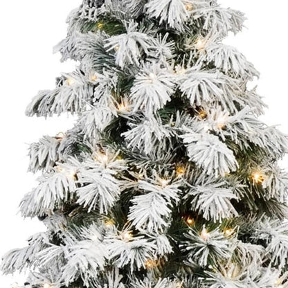 8' White Pre Lit Full Pine Christmas Tree