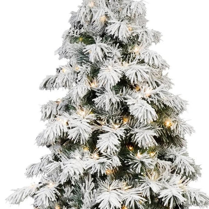 8' White Pre Lit Full Pine Christmas Tree