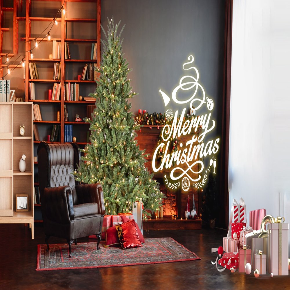 9' Pre Lit Full Pine Christmas Tree