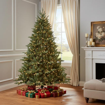 9' Pre Lit Full Pine Christmas Tree