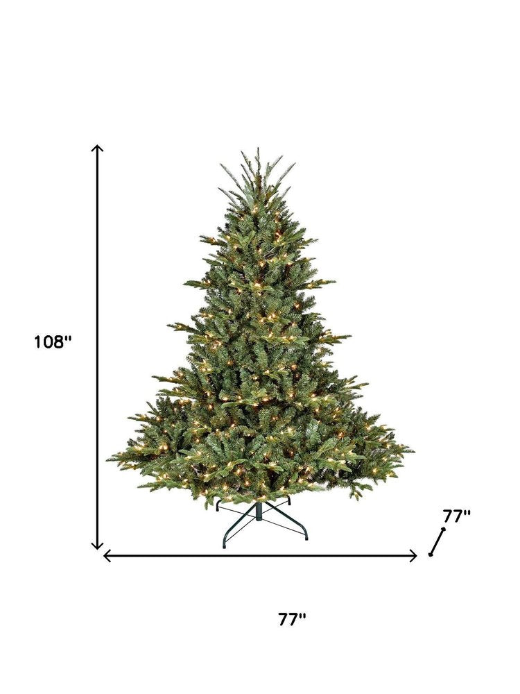 9' Pre Lit Full Pine Christmas Tree