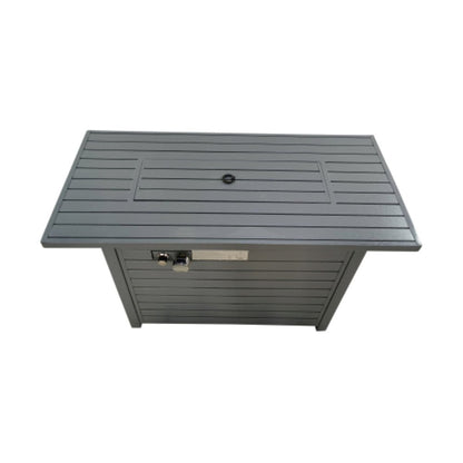 50000 BTU 42" Black Steel Propane Rectangular Fire Pit With Cover