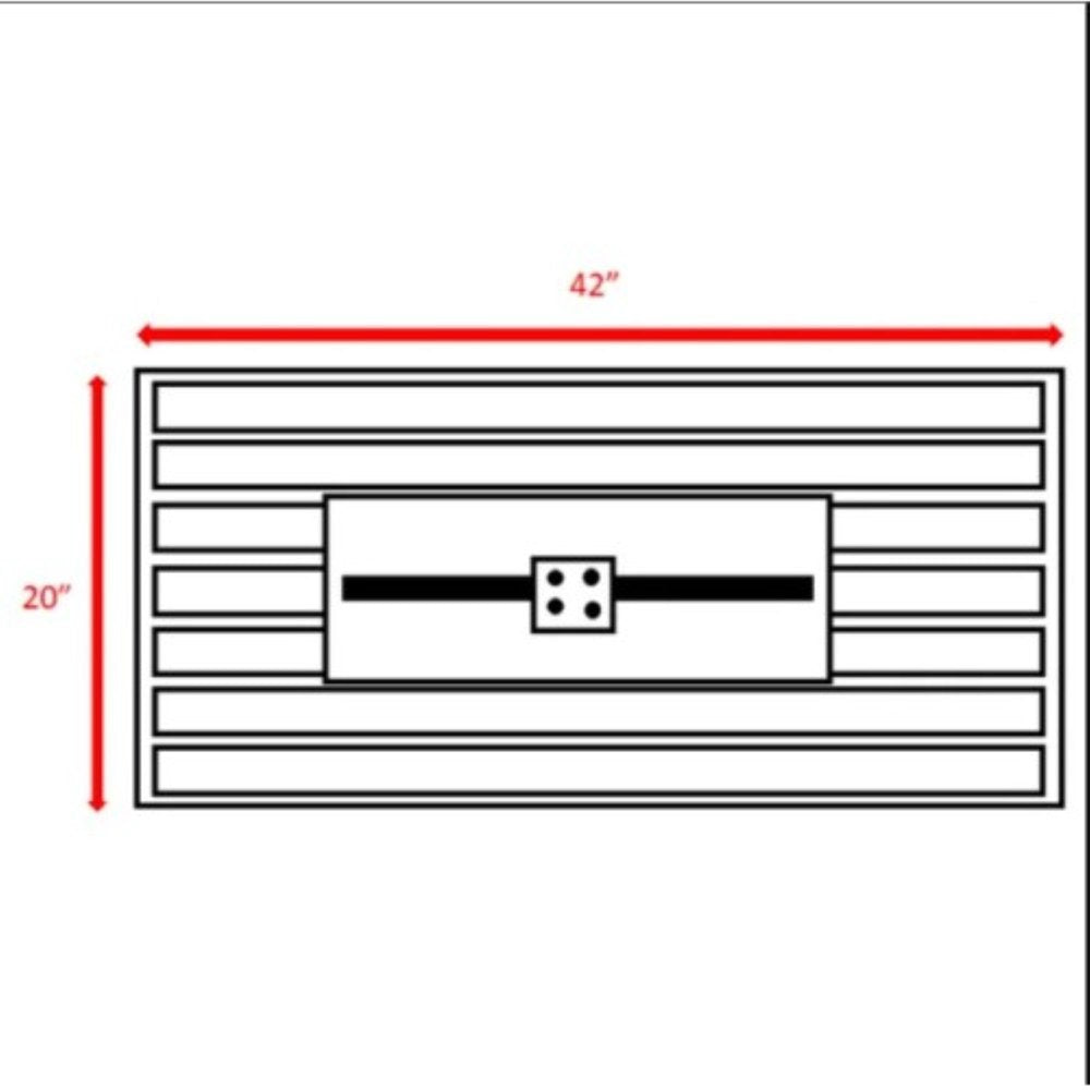 50000 BTU 42" Black Steel Propane Rectangular Fire Pit With Cover