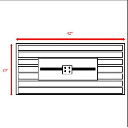 50000 BTU 42" Black Steel Propane Rectangular Fire Pit With Cover