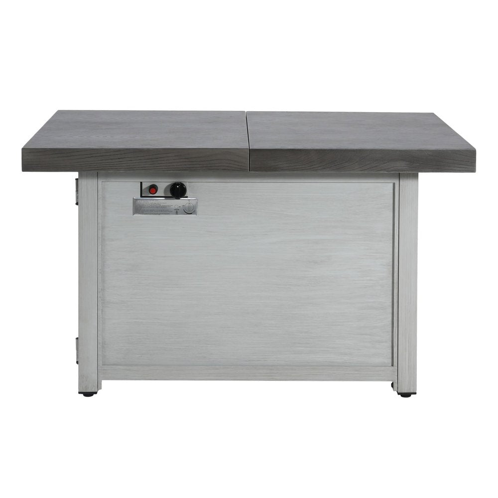 50000 BTU 45" Gray Aluminum Propane Rectangular Fire Pit With Cover