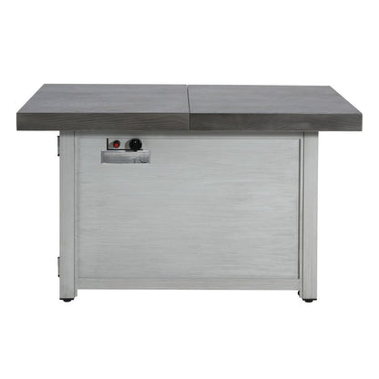 50000 BTU 45" Gray Aluminum Propane Rectangular Fire Pit With Cover