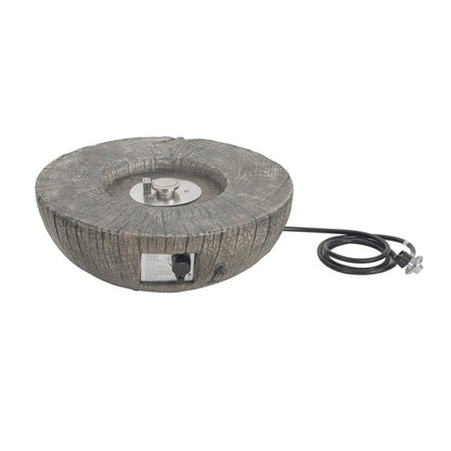 30000 BTU 28" Gray Magnesium Oxide Propane Round Fire Pit With Cover