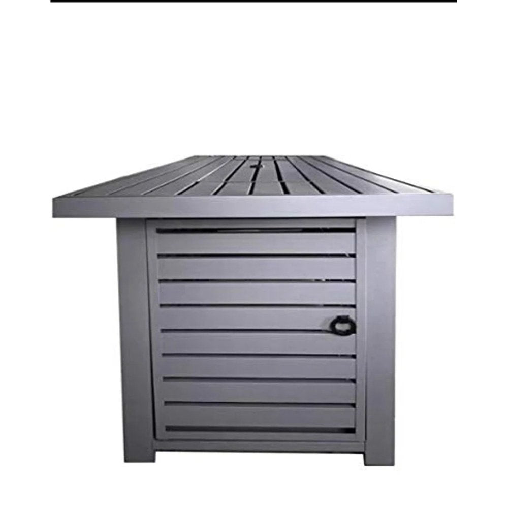 50000 BTU 42" Gray Steel Propane Rectangular Fire Pit With Cover
