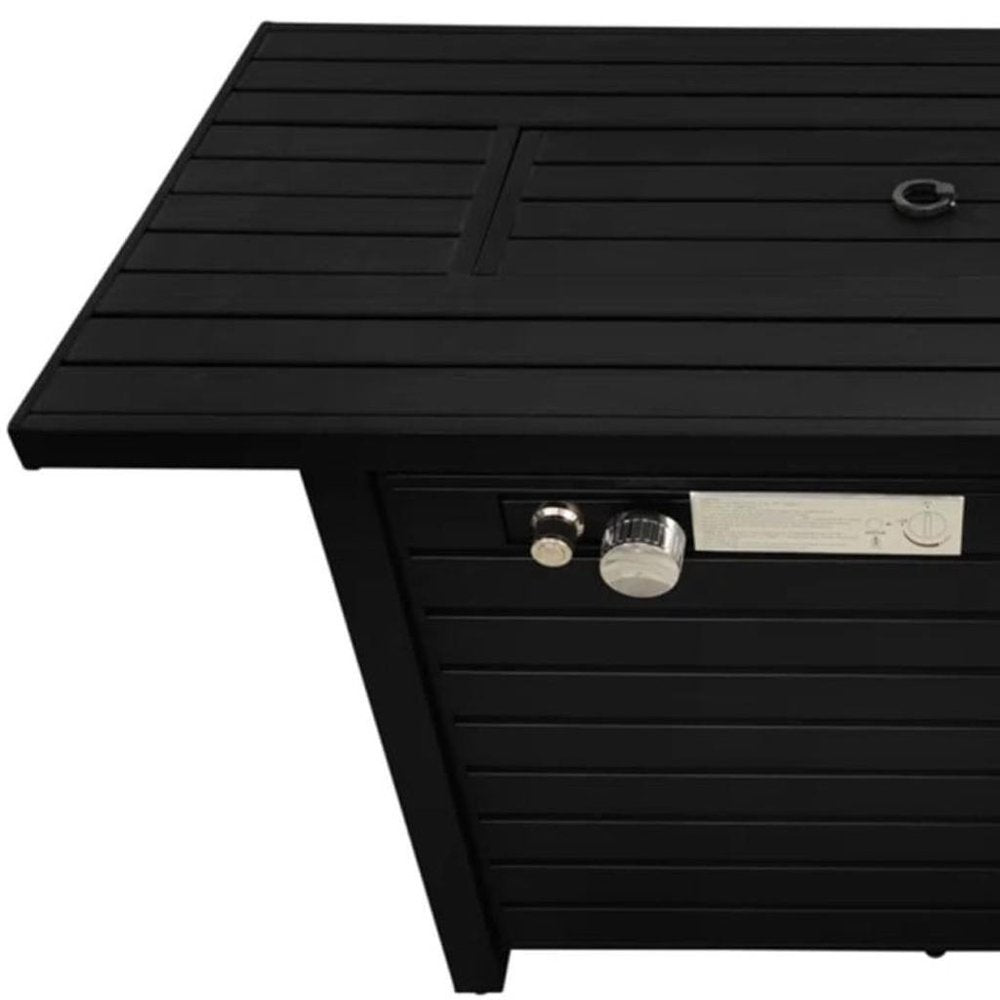 40000 BTU 42" Black Stainless steel Propane Rectangular Fire Pit With Cover