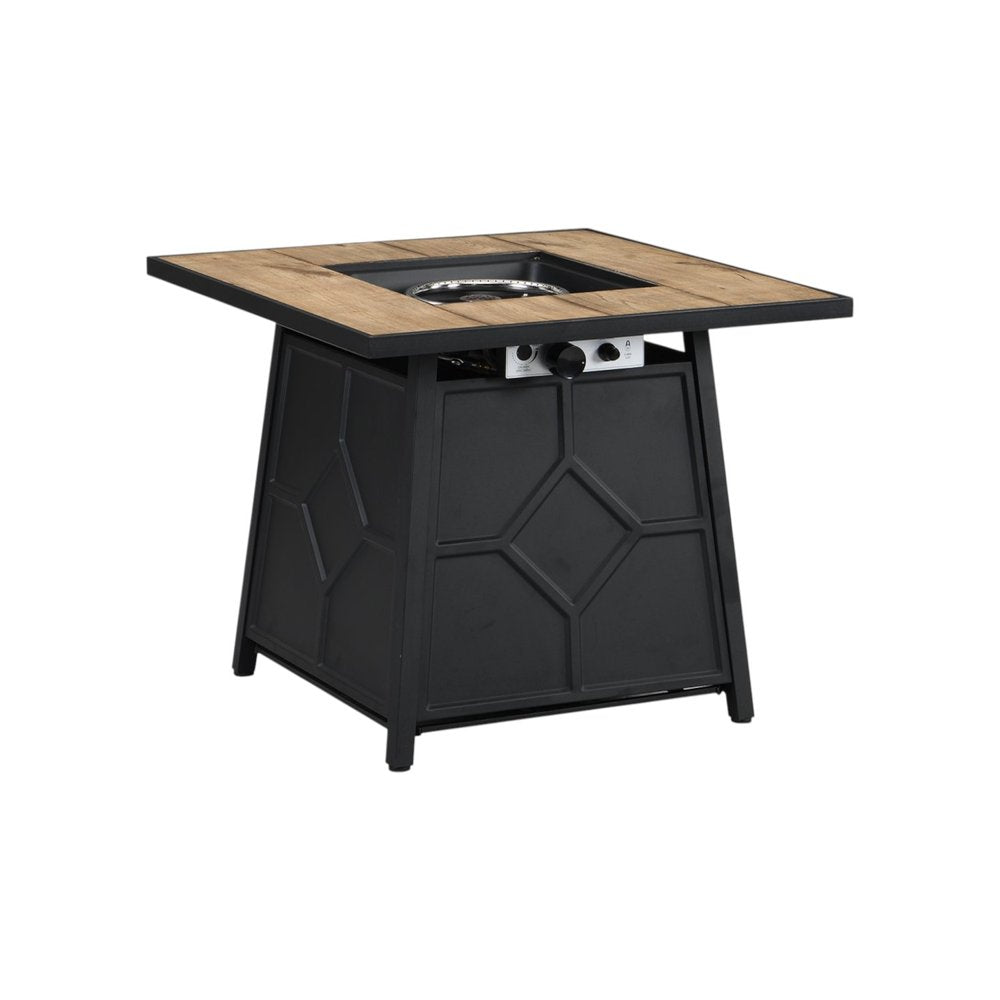 40000 BTU 28" Brown Iron Propane Rectangular Fire Pit With Cover