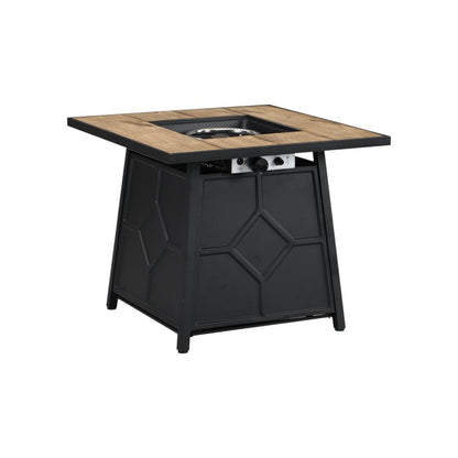 40000 BTU 28" Brown Iron Propane Rectangular Fire Pit With Cover