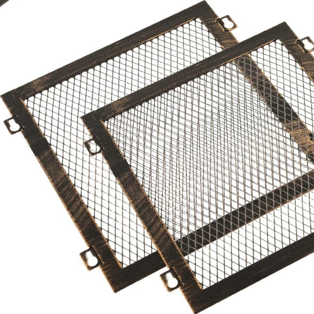 50000 BTU 37" Brown Steel Wood Burning Rectangular Fire Pit With Cover