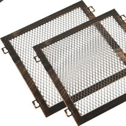 50000 BTU 37" Brown Steel Wood Burning Rectangular Fire Pit With Cover