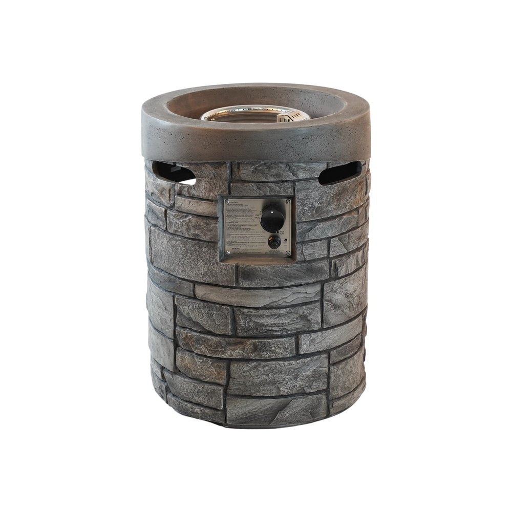 32000 BTU 26" Black Magnesium Oxide Propane Round Fire Pit With Cover