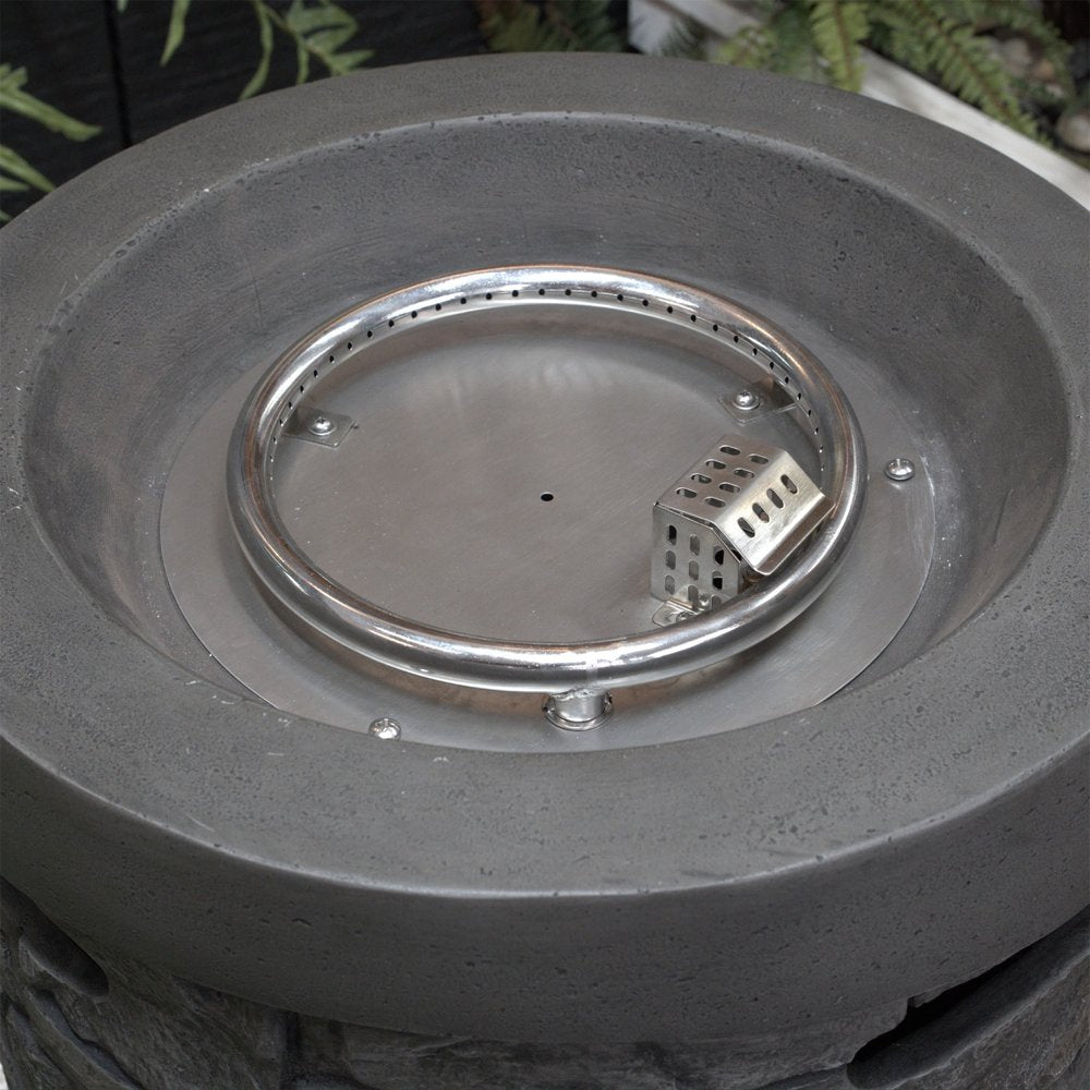 32000 BTU 26" Black Magnesium Oxide Propane Round Fire Pit With Cover