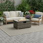 50000 BTU 32" Beige Iron Propane Rectangular Fire Pit With Cover