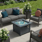 40000 BTU 29" Gray Concrete Propane Square Fire Pit With Cover