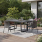79" Dark Gray Ceramic Steel and Aluminum Outdoor Dining Table