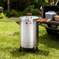 29" X 18" Silver Stainless Steel Portable Barrel Smoker Grill Combo