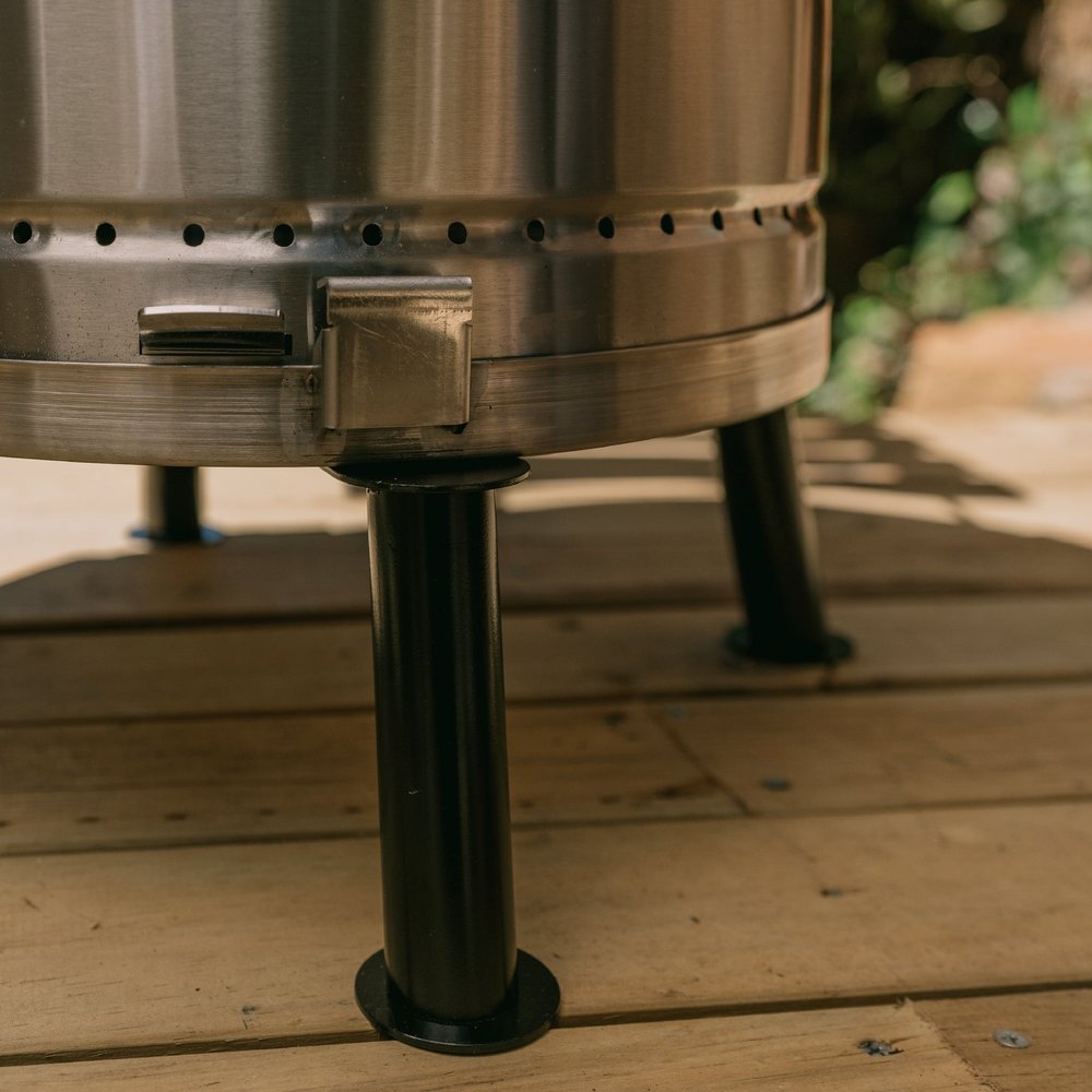 29" X 18" Silver Stainless Steel Portable Barrel Smoker Grill Combo