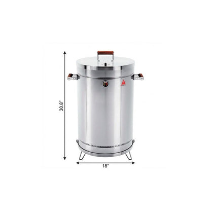 31" X 18" Silver Stainless Steel Portable Smoker Barrel
