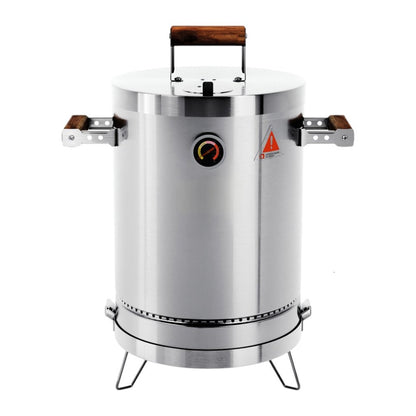 17" X 10" Silver Stainless Steel Portable Smoker Barrel