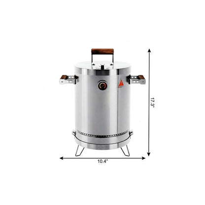 17" X 10" Silver Stainless Steel Portable Smoker Barrel