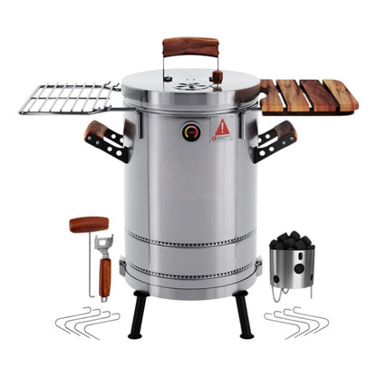 19" X 12" Silver Stainless Steel Portable Smoker Barrel
