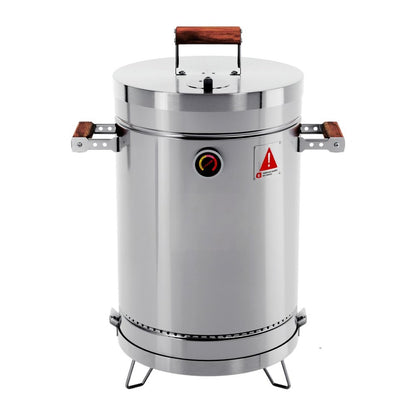 18" X 12" Silver Stainless Steel Portable Smoker Barrel