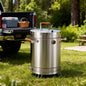 18" X 12" Silver Stainless Steel Portable Smoker Barrel