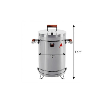 18" X 12" Silver Stainless Steel Portable Smoker Barrel