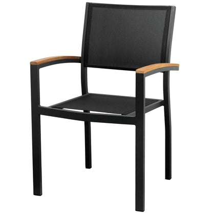 Nine Piece Brown and Black Solid Wood Dining Set with Eight Chairs