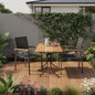 Nine Piece Brown and Black Solid Wood Dining Set with Eight Chairs