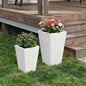 Set of Two White Magnesium Oxide Rectangular Planter Box
