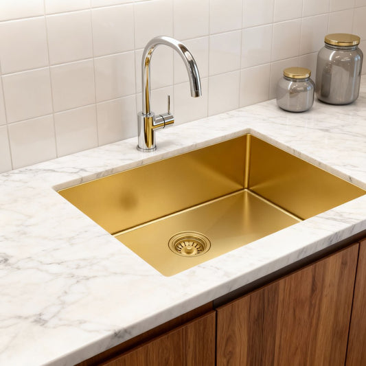 10" X 27" Gold Stainless Steel Undermount Kitchen Sink