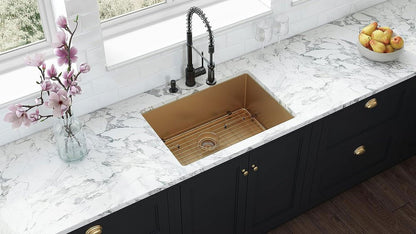 10" X 27" Gold Stainless Steel Undermount Kitchen Sink