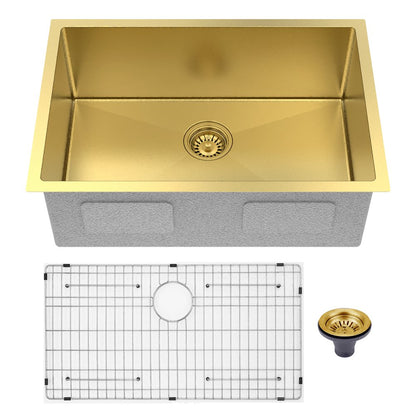 10" X 27" Gold Stainless Steel Undermount Kitchen Sink