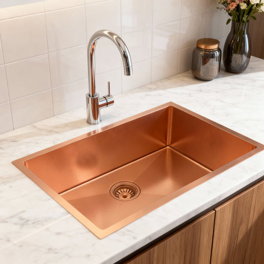 10" X 27" Rose Gold Stainless Steel Undermount Kitchen Sink