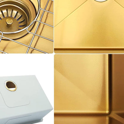 10" X 33" Gold Stainless Steel Undermount Kitchen Sink