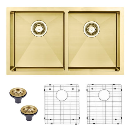 10" X 33" Gold Stainless Steel Undermount Kitchen Sink