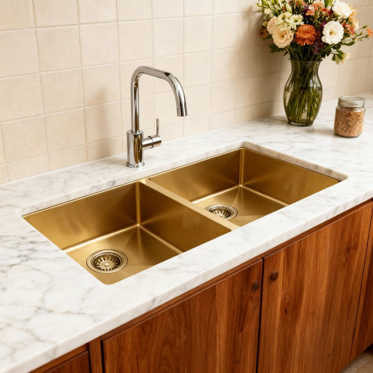 10" X 33" Gold Stainless Steel Undermount Kitchen Sink