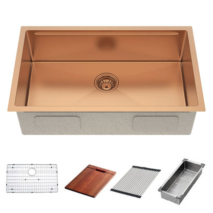 9" X 30" Gold Stainless Steel Undermount Kitchen Sink