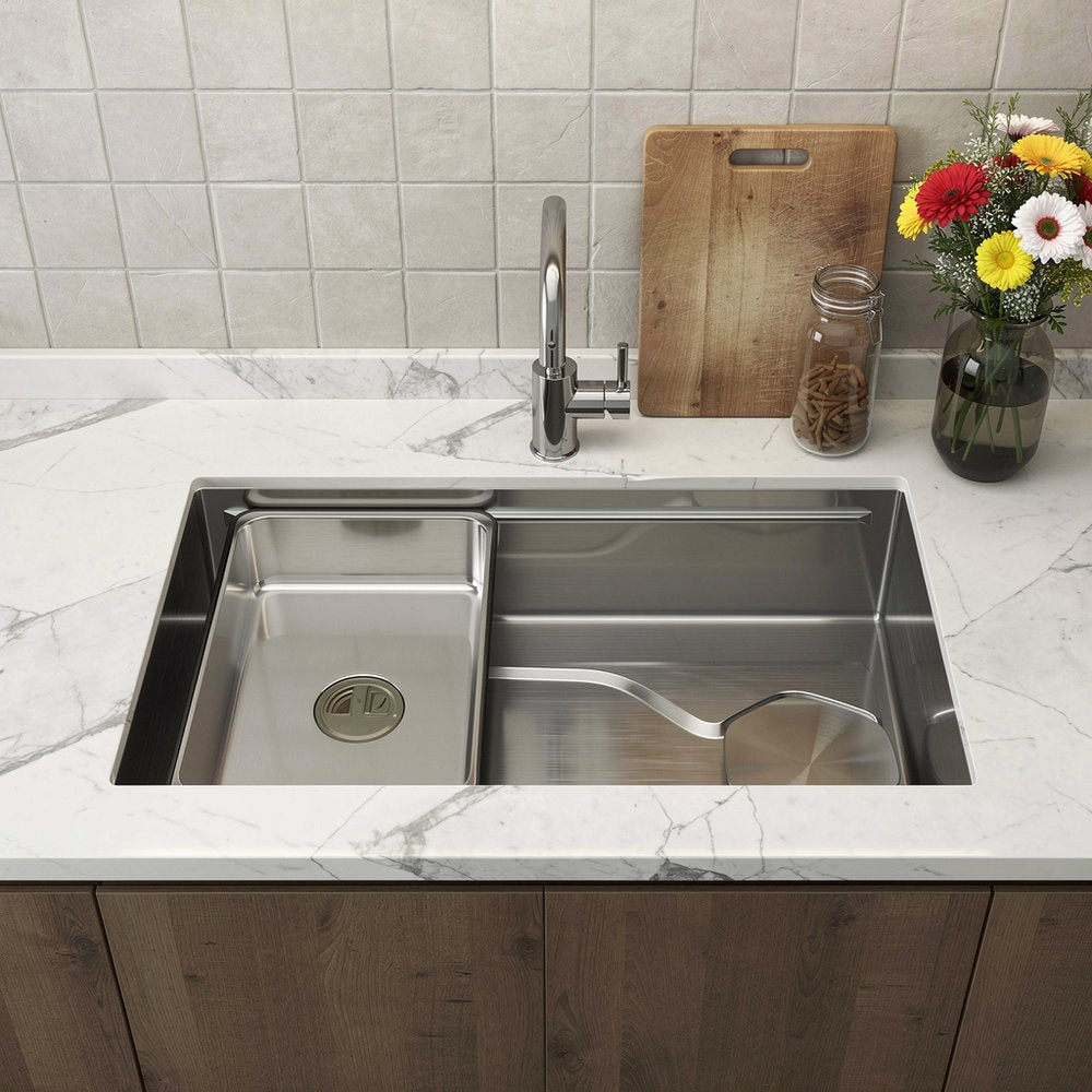 9" X 30" Silver Stainless Steel Undermount Kitchen Sink