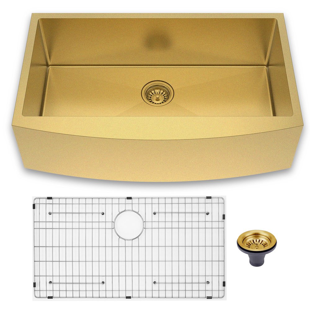 10" X 33" Gold Stainless Steel Undermount Kitchen Sink