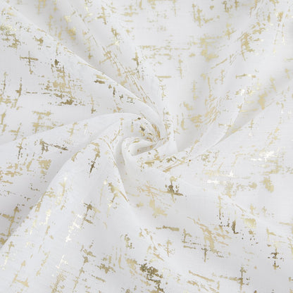 72" White And Gold Abstract Shower Curtain