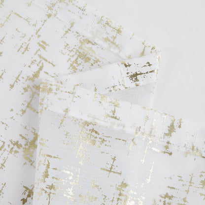 72" White And Gold Abstract Shower Curtain