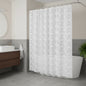 72" White And Silver Floral Shower Curtain