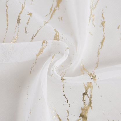 72" White And Gold Abstract Shower Curtain
