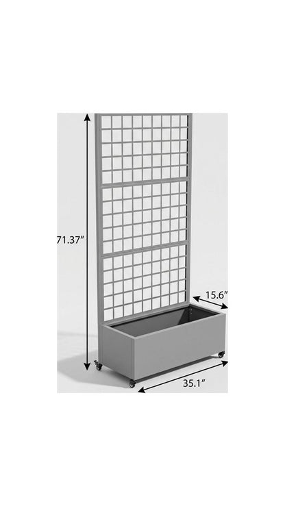 71" X 35" Gray Galvanized Metal Rectangular Planter Box