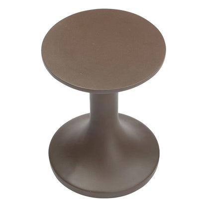 14" Dark Brown Faux Concrete Round Outdoor Side Table